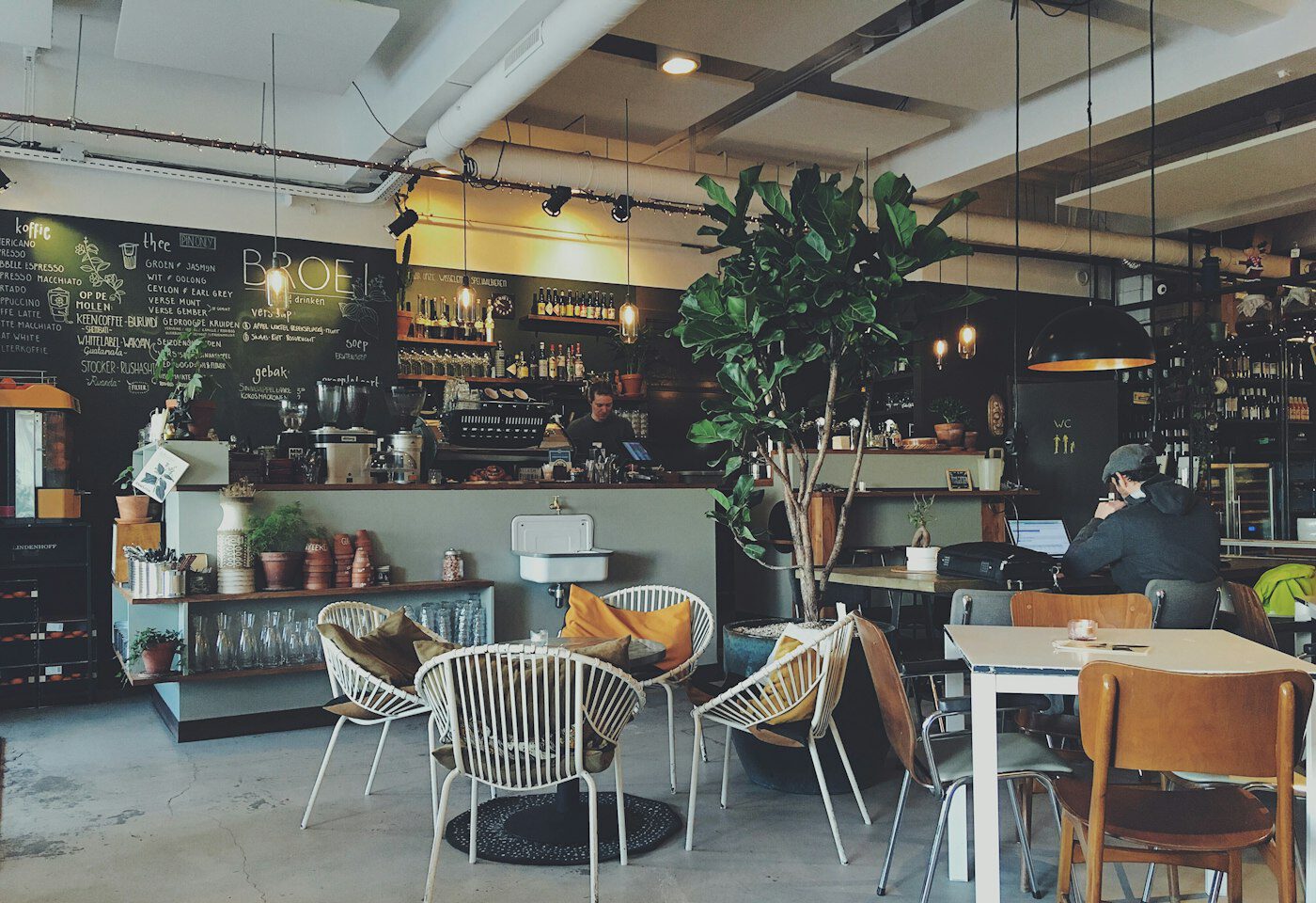 Inside the cafe